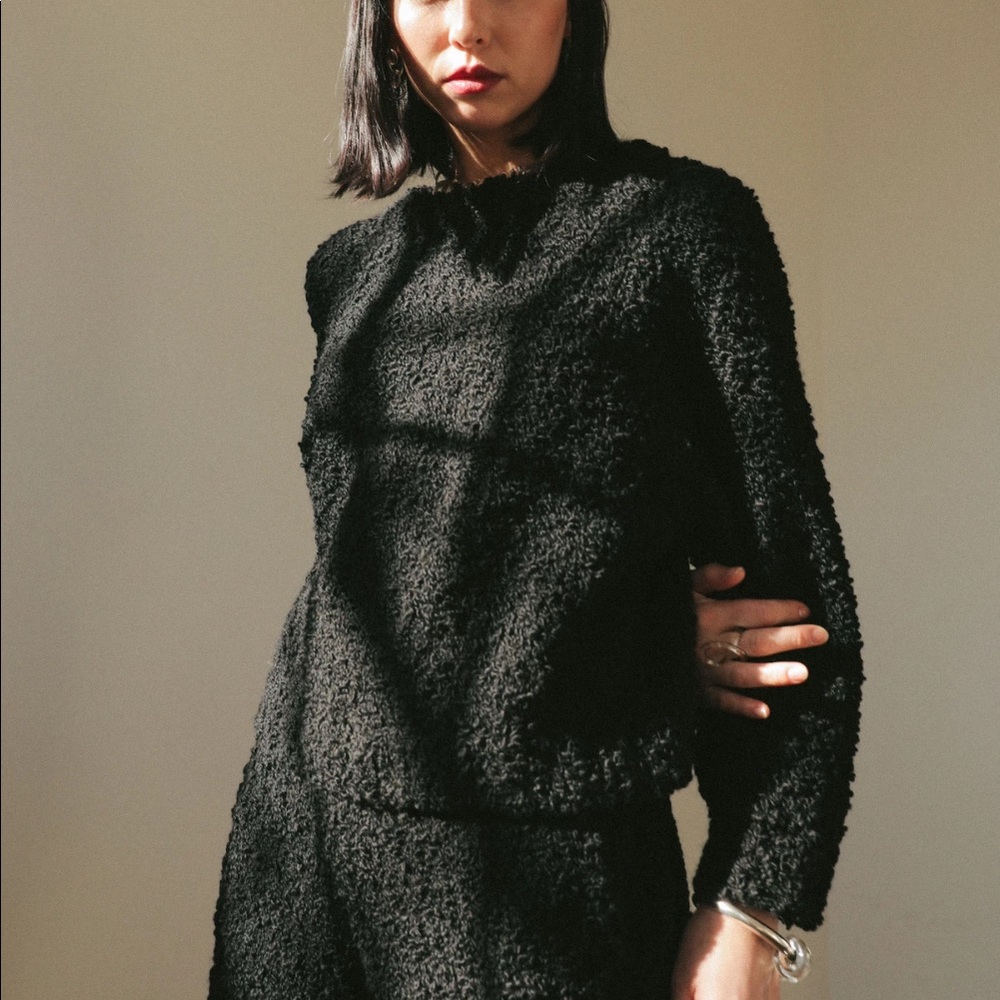 Kordal black textured sweater